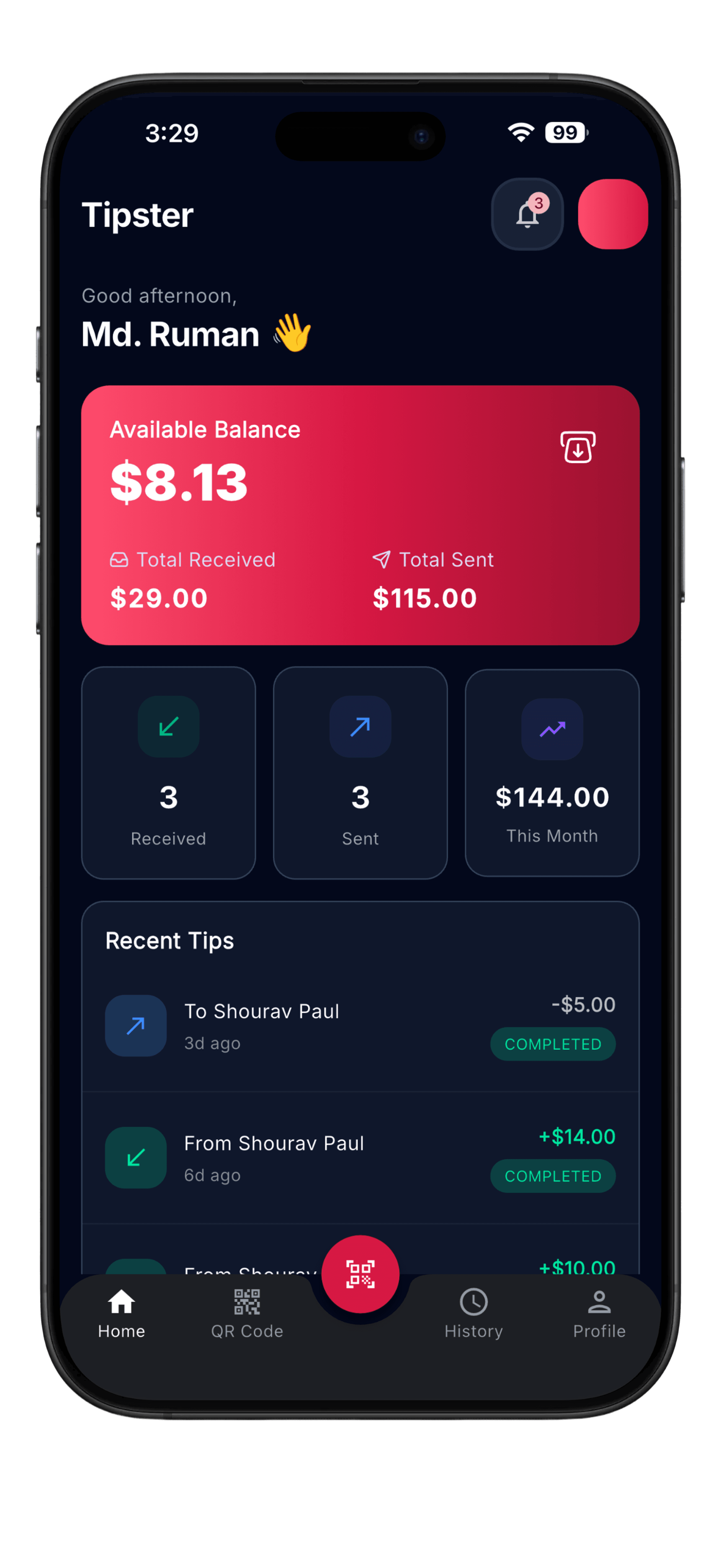 Tipster Screen